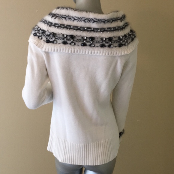 WHBM jewel & pearl detail cowl sweater - Picture 5 of 10